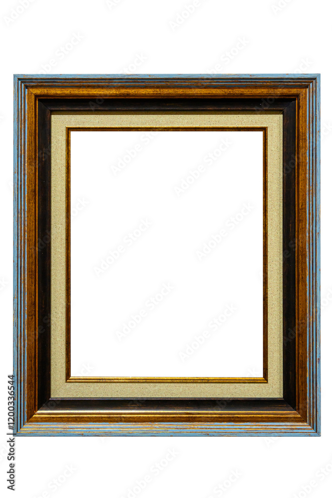 vertical wooden picture or painting frame and white background vertical wooden picture or painting frame and white background