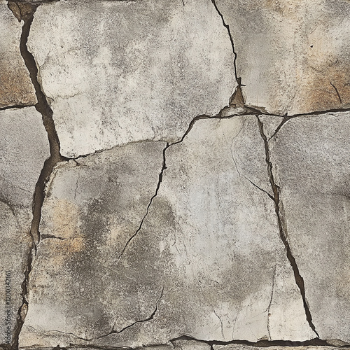 Cracked Concrete Wall Texture with Natural Weathered Pattern photo