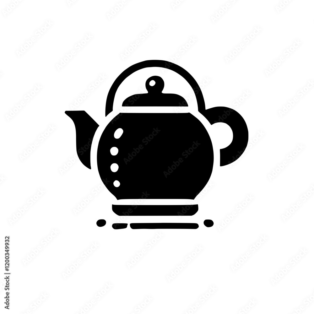 Teapot Icon: A simple yet elegant black silhouette of a teapot, perfect for representing tea, warmth, and comfort. The minimalist design is versatile and easily adaptable to various projects. Teapot Icon: A simple yet elegant black silhouette of a teapot, perfect for representing tea, warmth, and comfort. The minimalist design is versatile and easily adaptable to various projects.