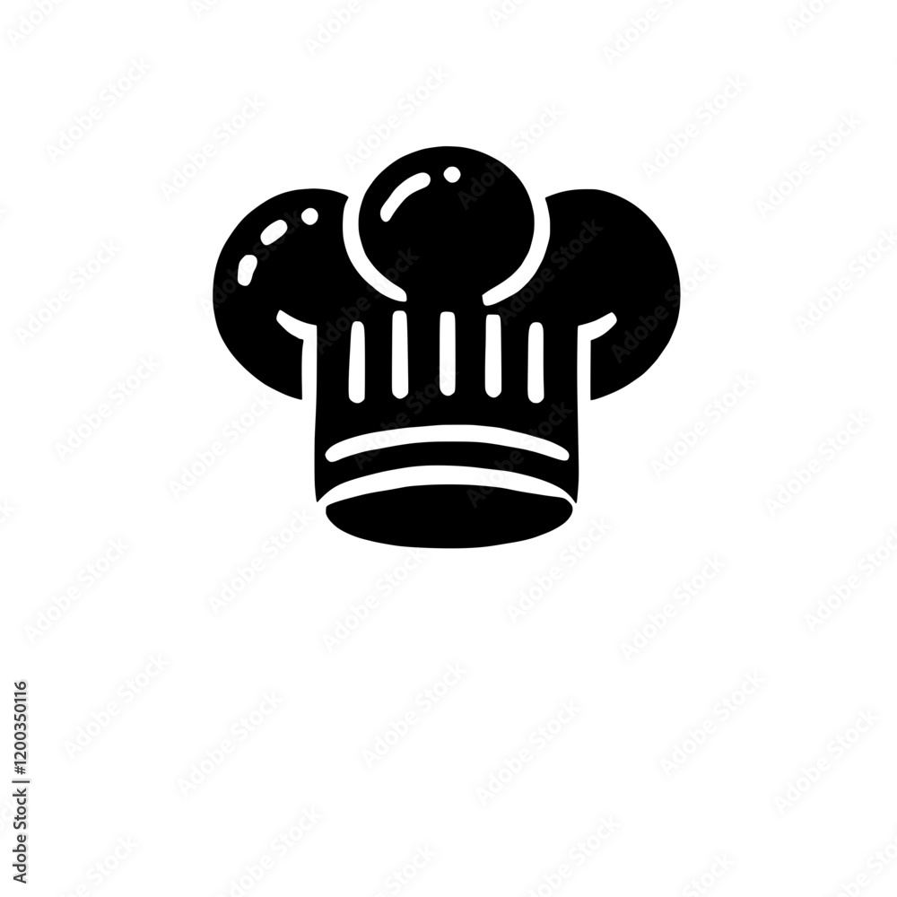 Chef Hat Icon: A minimalist black chef's hat icon, symbolizing culinary expertise and gourmet cuisine. Perfect for restaurant menus, cooking blogs, and food-related designs. Chef Hat Icon: A minimalist black chef's hat icon, symbolizing culinary expertise and gourmet cuisine. Perfect for restaurant menus, cooking blogs, and food-related designs.