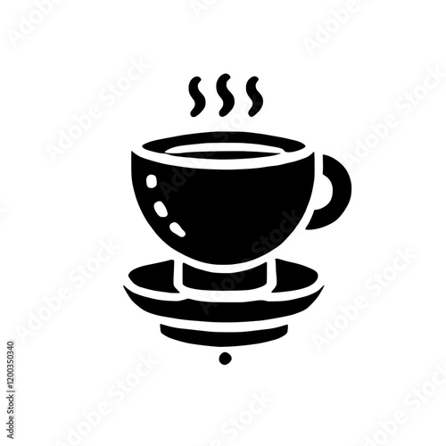 Coffee Break: A simple yet evocative silhouette of a steaming cup of coffee, inviting viewers to take a pause and savor the moment.  