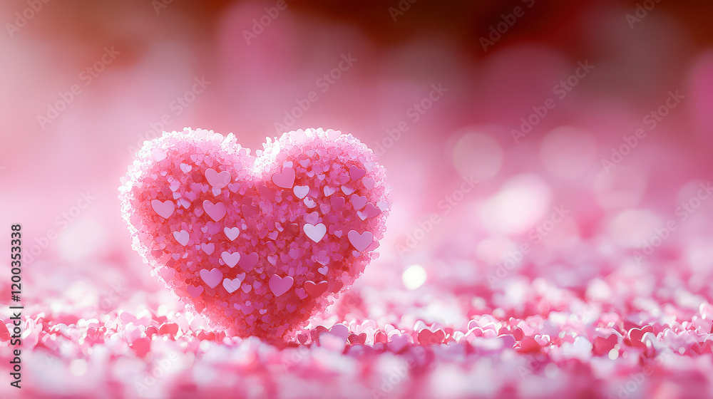 Fototapeta premium girly love heart-shape blooming cherry flowers backgrounds for wedding, Valentine's day, on sale or health care concept.