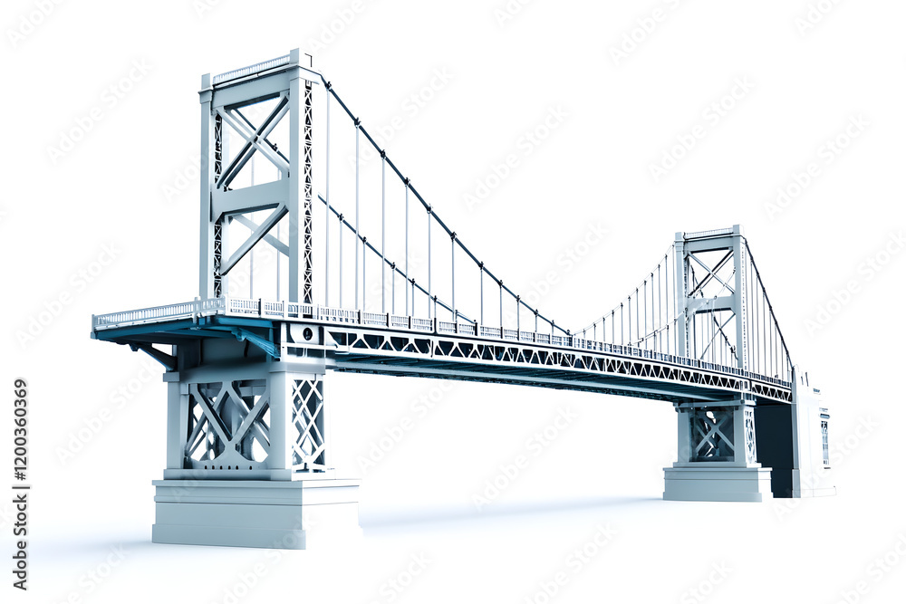 Fototapeta premium Suspension Bridge: Design, Engineering Marvel