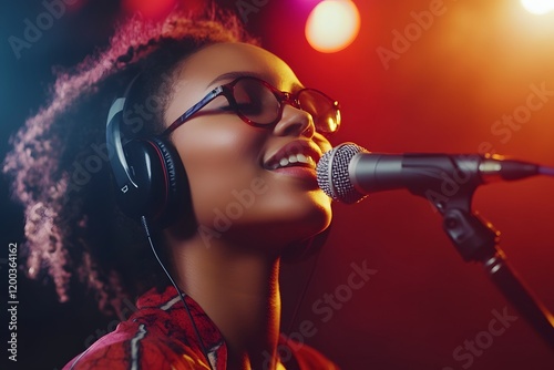 Young Artist Recording A Song photo