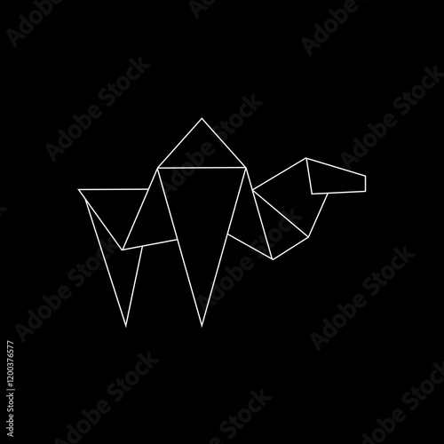 Camel Polygonal Lines, can use for Logo, Pictogram, Animal Figure, Website, Apps, or Graphic Design Element. Vector Illustration