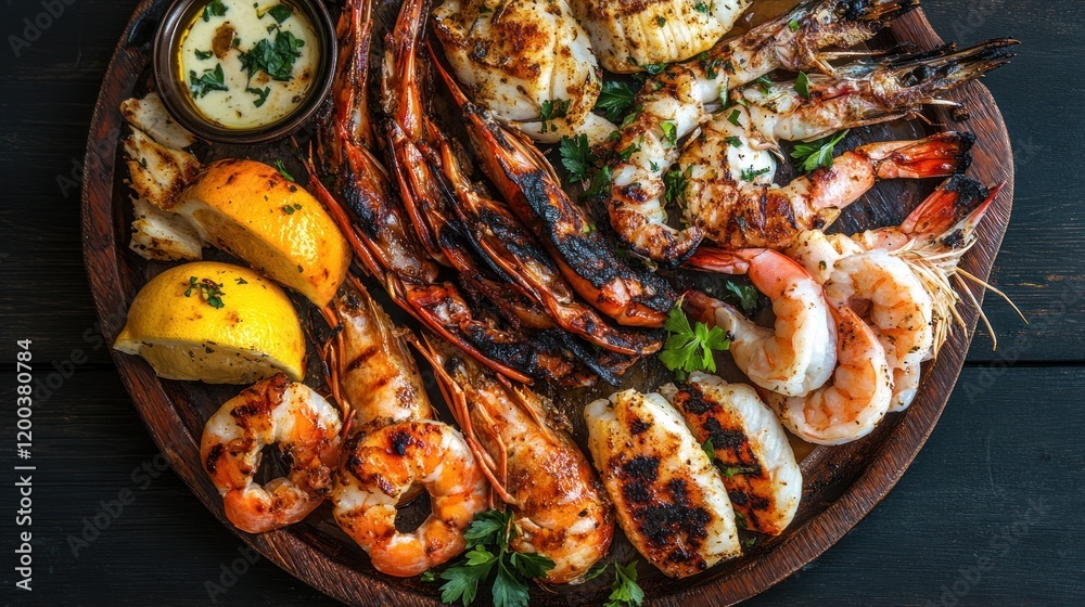 Grilled Seafood Platter with Lemon and Herbs Grilled Seafood Platter with Lemon and Herbs