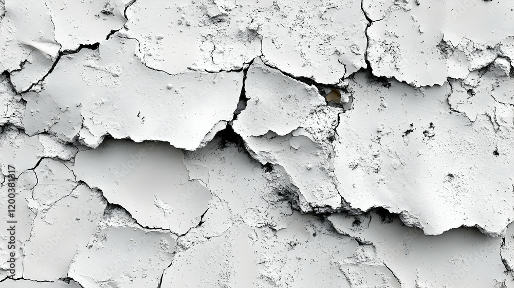 Fototapeta premium Cracked White Paint Texture Background
