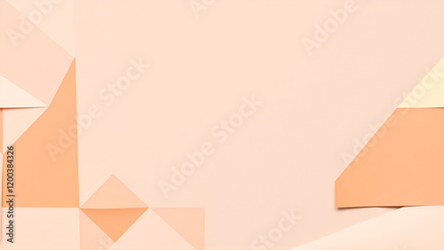 geometric paper background in autumn tones. grey truculence and yellow - orange quadrilaterals photo