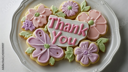 A set of Pink and Purple Iced Cookies featuring a 