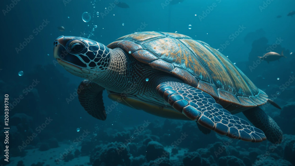 Obraz premium sea turtle swimming