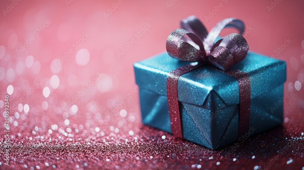 A charming blue gift box adorned with a vibrant red ribbon rests against a passionate red backdrop, symbolizing love and celebration. A charming blue gift box adorned with a vibrant red ribbon rests against a passionate red backdrop, symbolizing love and celebration.