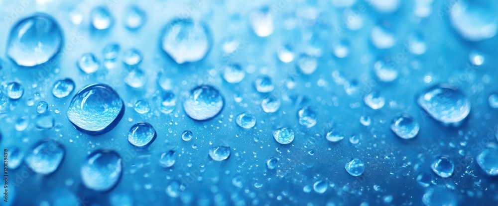 Macro Photography of Water Droplets on a Blue Surface Macro Photography of Water Droplets on a Blue Surface