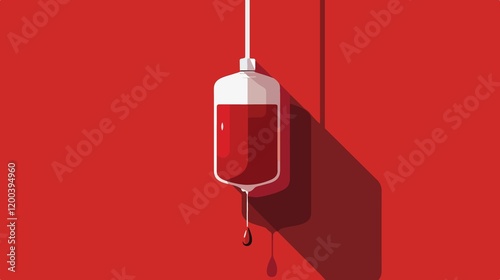 Blood Bag Vector Isolated Illustration - Flat Vector Illustration