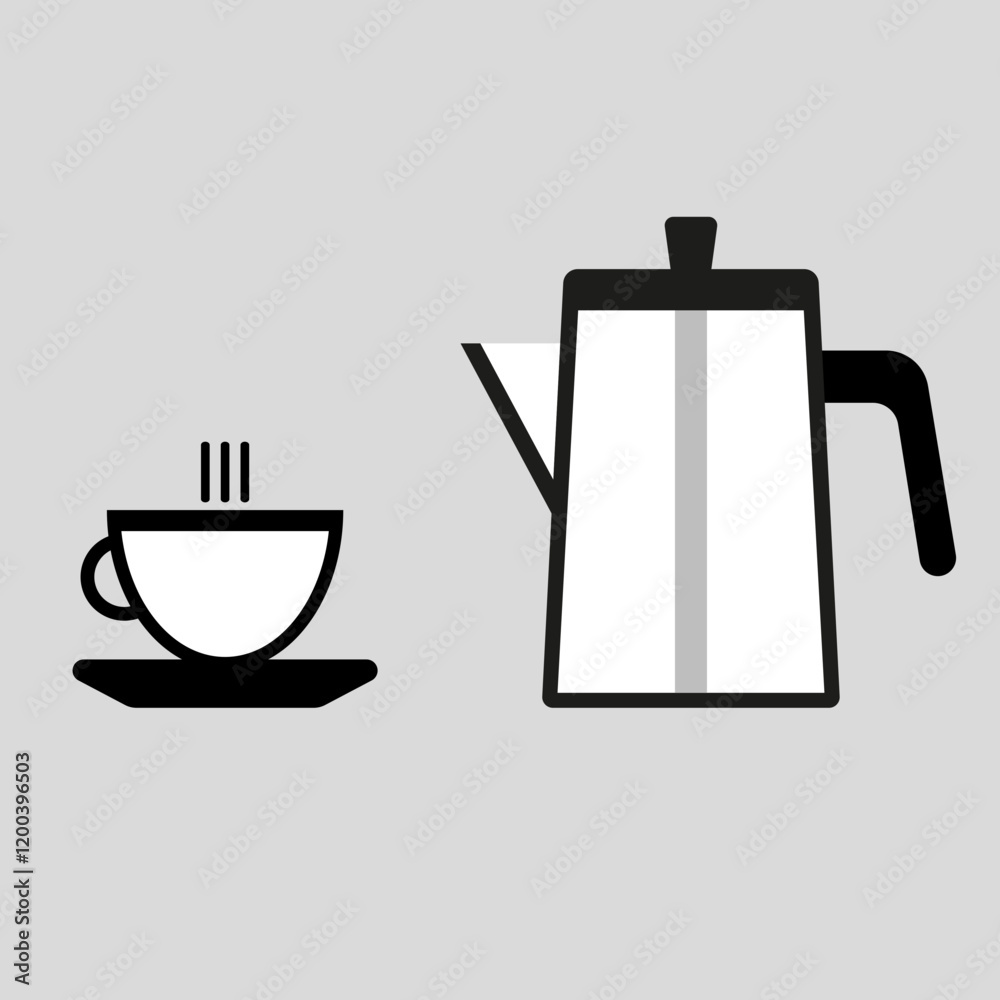 Fototapeta premium teapot and cup icon vector