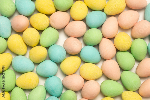 Colourful candy Easter eggs background.