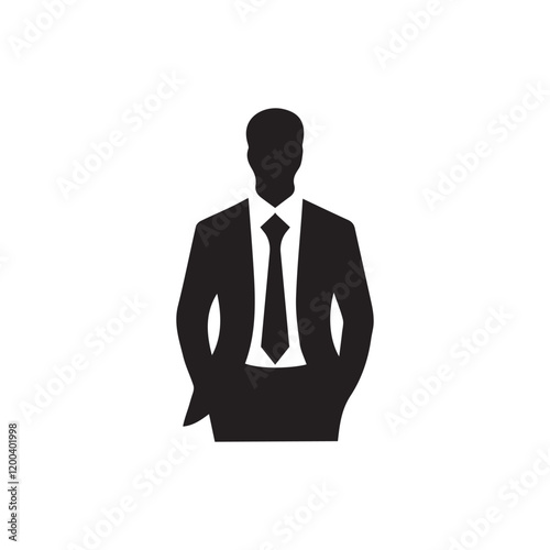 Businessman Standing Confidently Vector Illustration