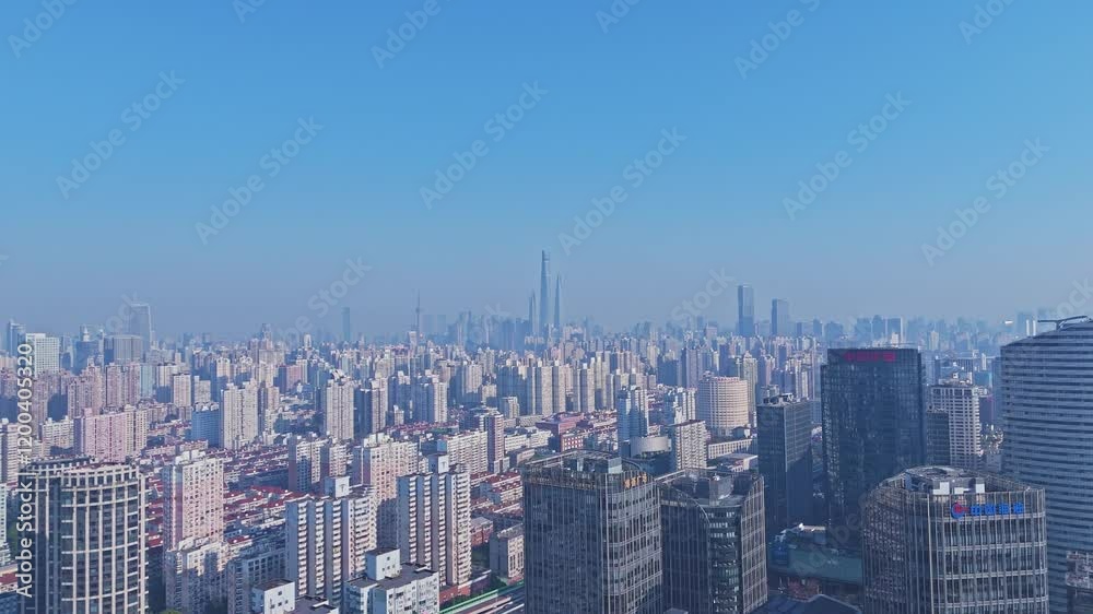 4K Real Time Aerial view of Overpass and City Traffic in Shanghai, China 4K Real Time Aerial view of Overpass and City Traffic in Shanghai, China