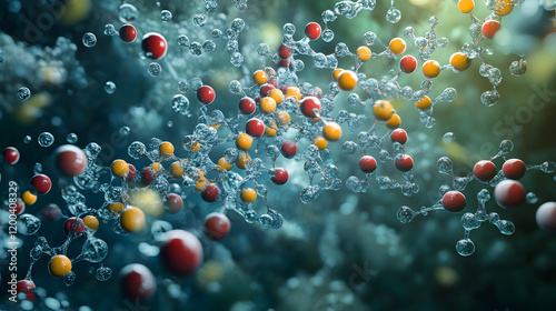 Artistic Vitamin and Mineral Absorption, Showing Molecules Entering Blood Cells