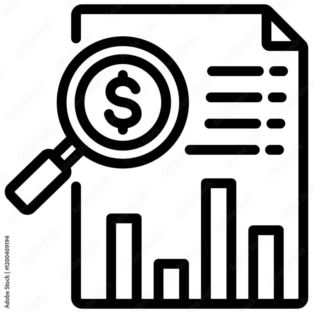 Financial Analysis Outline Icon Financial Analysis Outline Icon