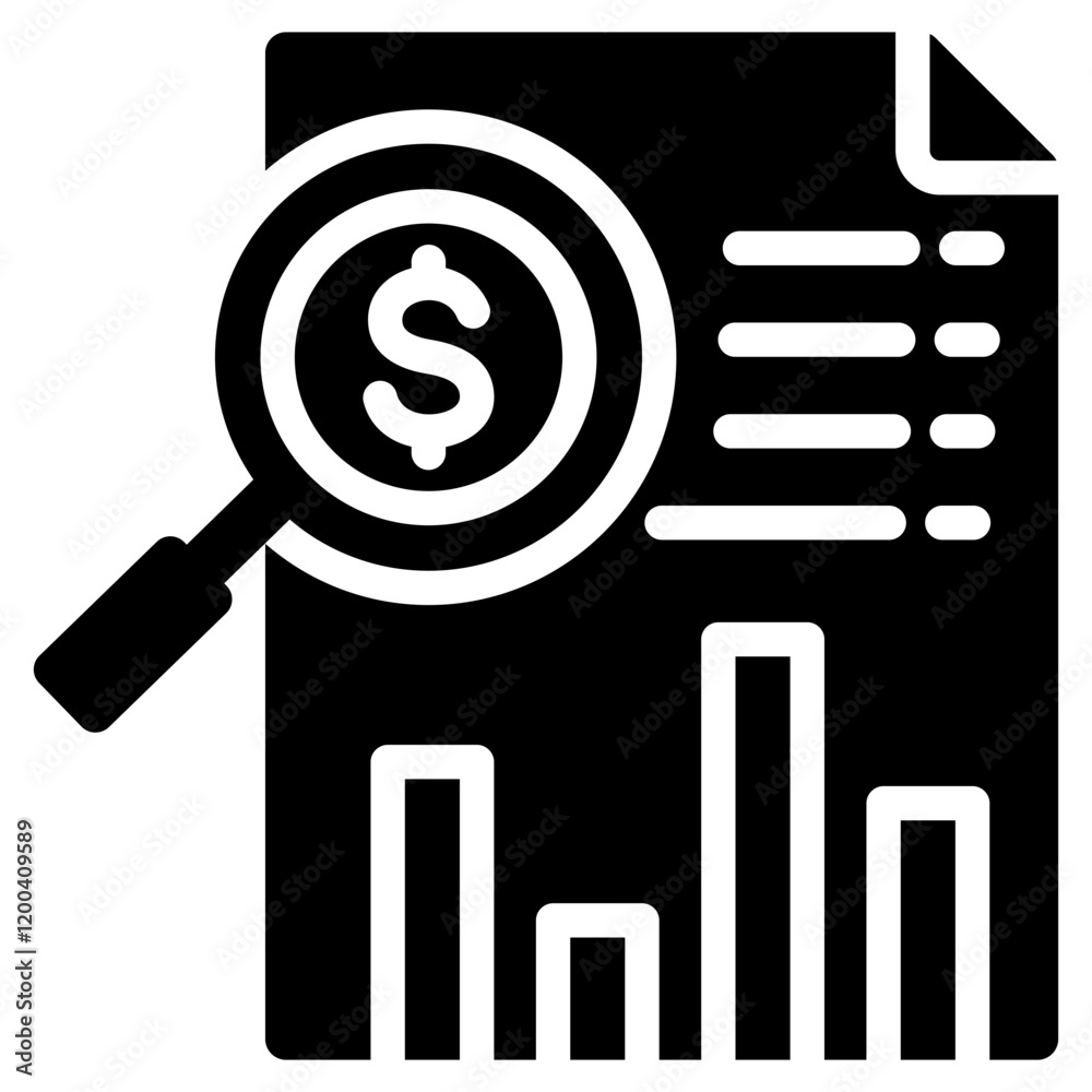 Financial Analysis Glyph Icon Financial Analysis Glyph Icon