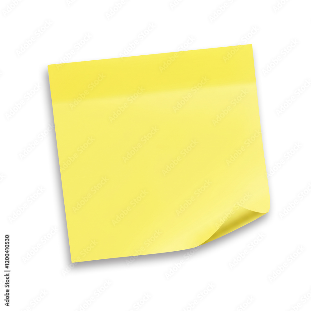 Blank yellow sticky paper note. isolated on transparent background Blank yellow sticky paper note. isolated on transparent background