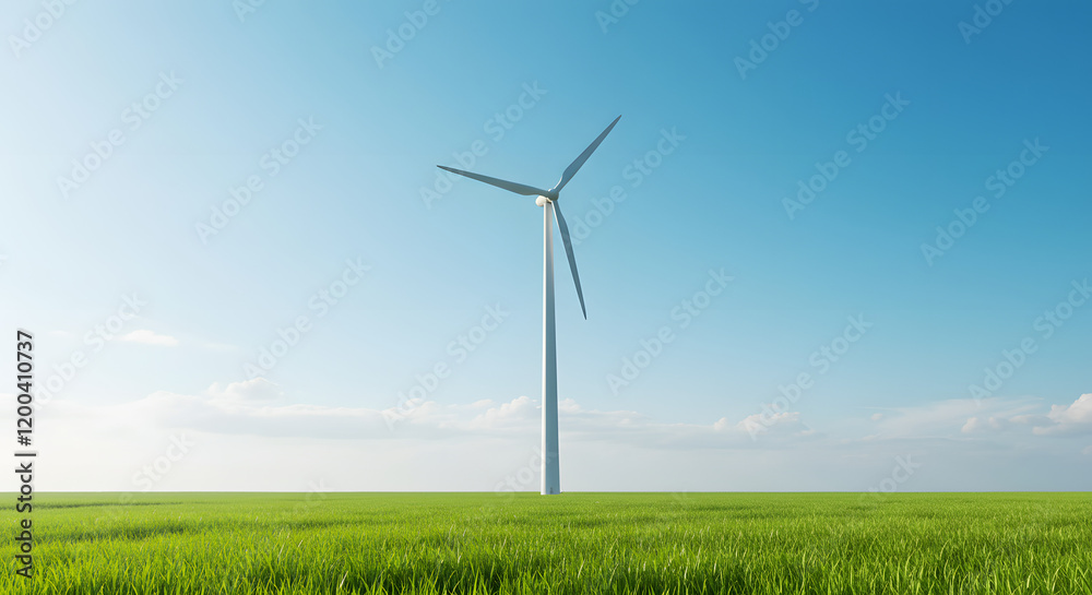 Wind Turbines Visible On The Horizon Of A Vast Nature Wind Turbines Visible On The Horizon Of A Vast Nature