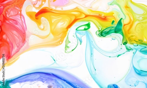 Vibrant Rainbow Ink Swirl Abstract Background Animation Video Footage - 1080p HD