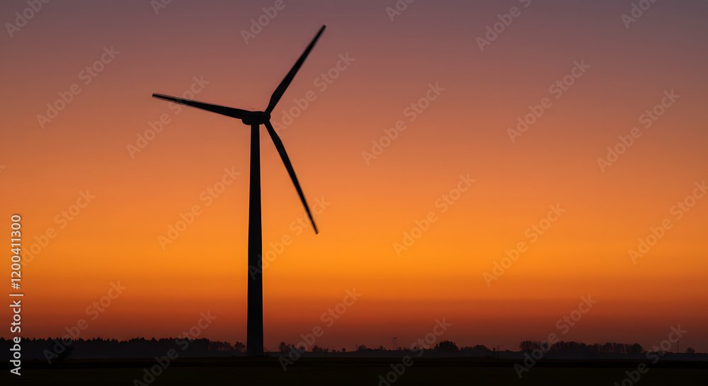 Wind Turbines Visible On The Horizon Of A Vast Nature Wind Turbines Visible On The Horizon Of A Vast Nature