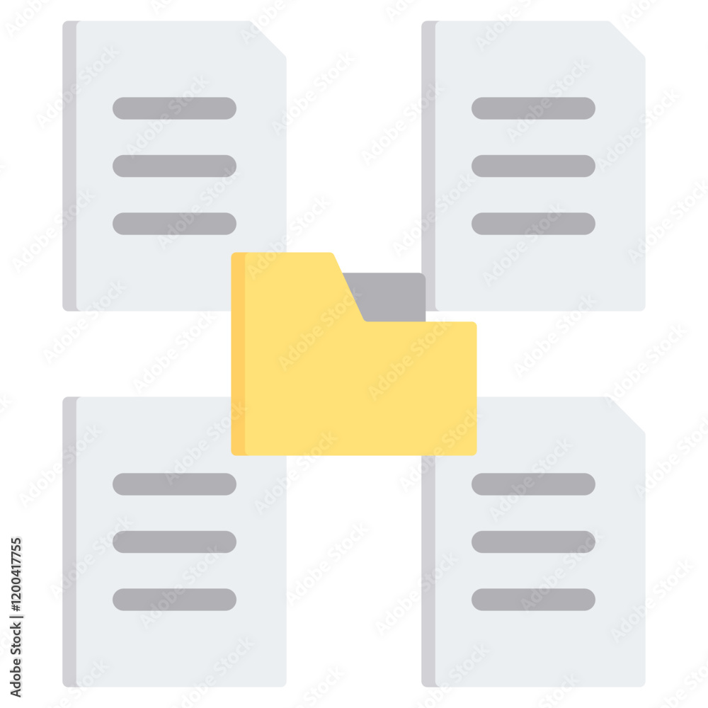 Data Collection Flat Icon Data Collection Flat Icon