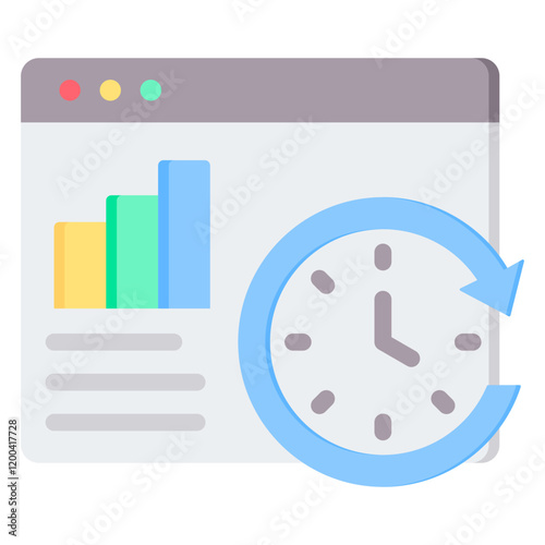 Real Time Data Flat Icon
