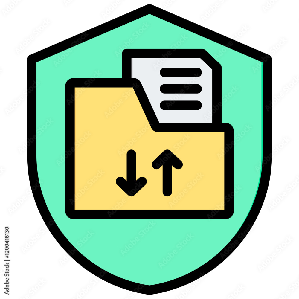 Data Governance Outline Color Icon Data Governance Outline Color Icon