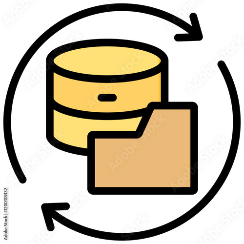 Data Backup Outline Color Icon