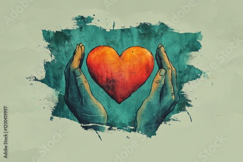 hands holding red heart love health care organ donation well-being compassion hope gratitude mindfulness charity