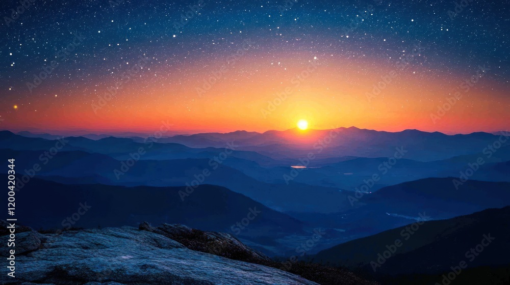 Obraz premium Majestic Sunrise over the Mountain Ranges