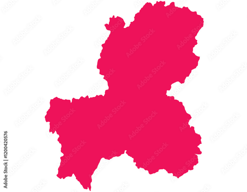 Naklejka premium 岐阜県 マゼンタ 地図 イラスト