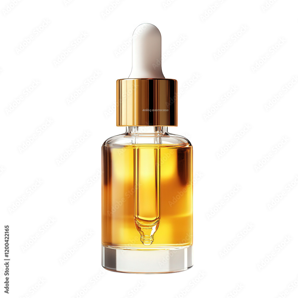 glass dropper bottle filled with a golden liquid. typically used for skincare or cosmetic purposes the bottle has a sleek design with a gold cap and a white dropper. emphasizing elegance and luxury in glass dropper bottle filled with a golden liquid. typically used for skincare or cosmetic purposes the bottle has a sleek design with a gold cap and a white dropper. emphasizing elegance and luxury in