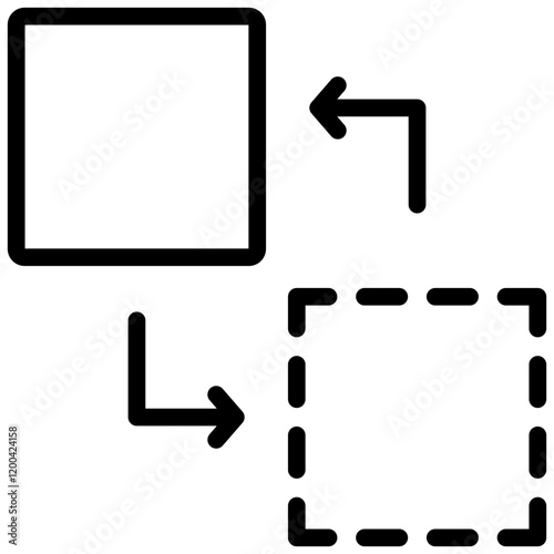Dimension Reduction Outline Icon