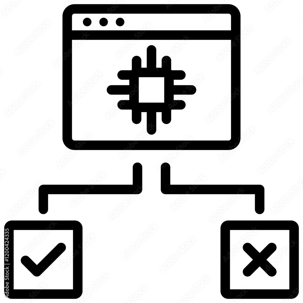 Reinforcement Learning Outline Icon Reinforcement Learning Outline Icon