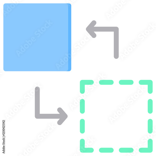 Dimension Reduction Flat Icon