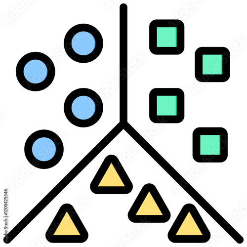 Clustering Outline Color Icon