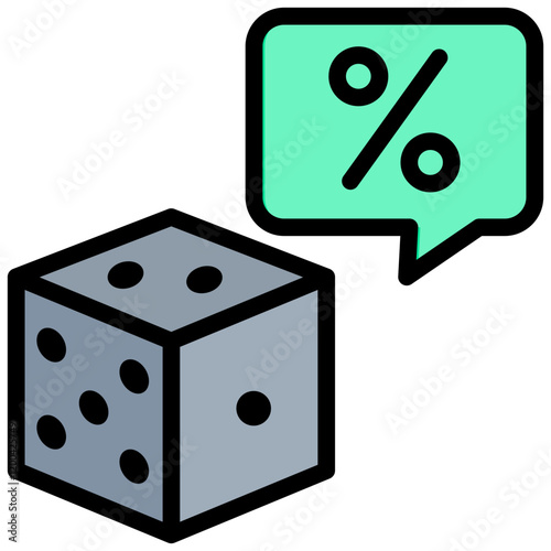 Probability Outline Color Icon