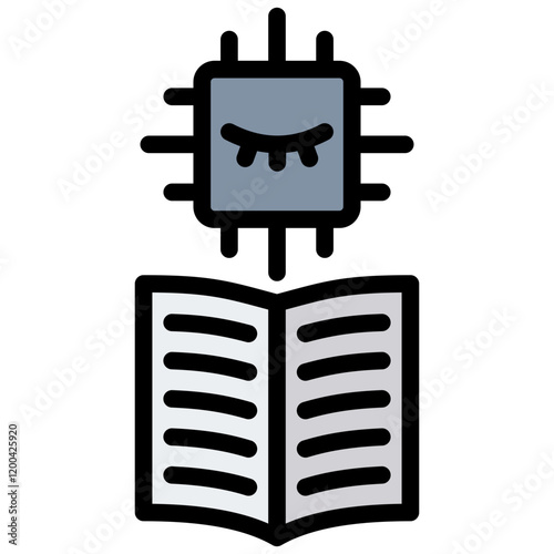Unsupervised Learning Outline Color Icon