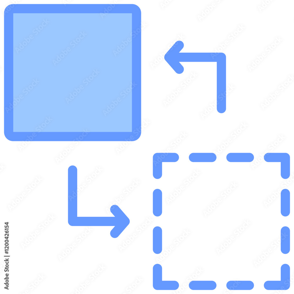 Dimension Reduction Blue Icon Dimension Reduction Blue Icon
