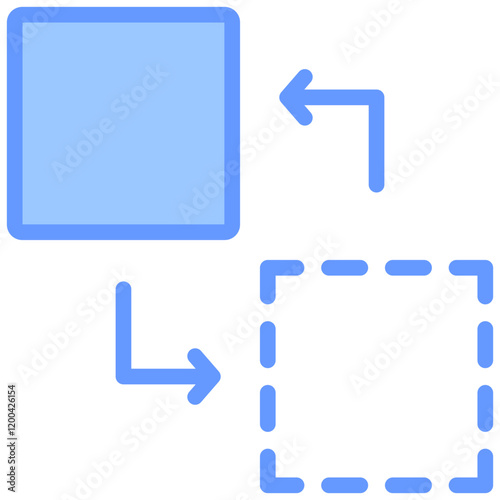 Dimension Reduction Blue Icon