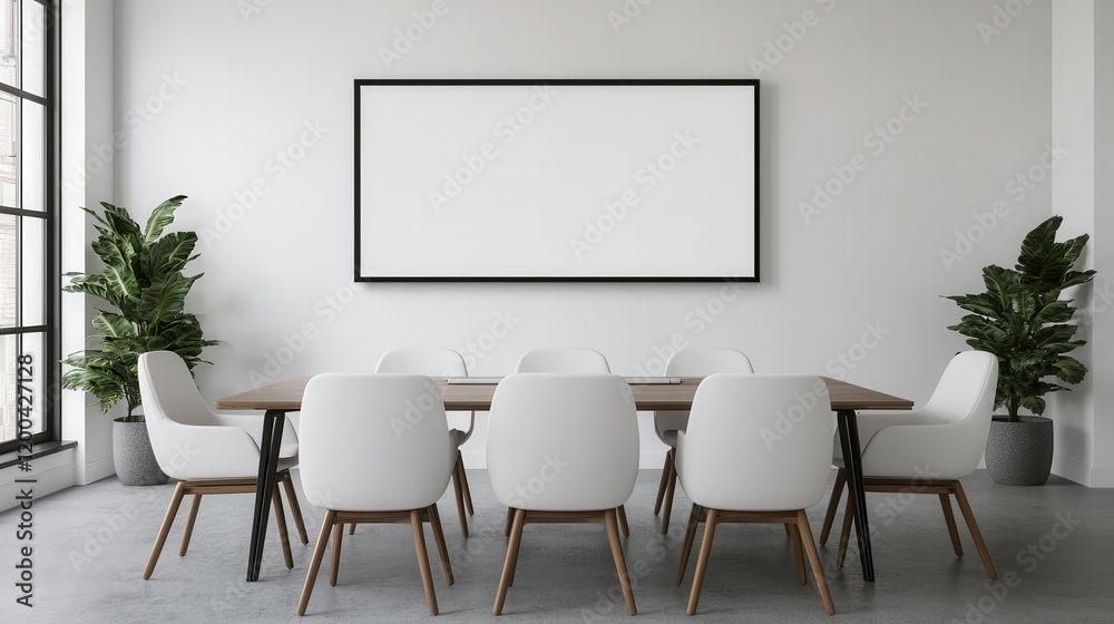 Fototapeta premium Modern Conference Room with Minimalistic Design and Empty Space
