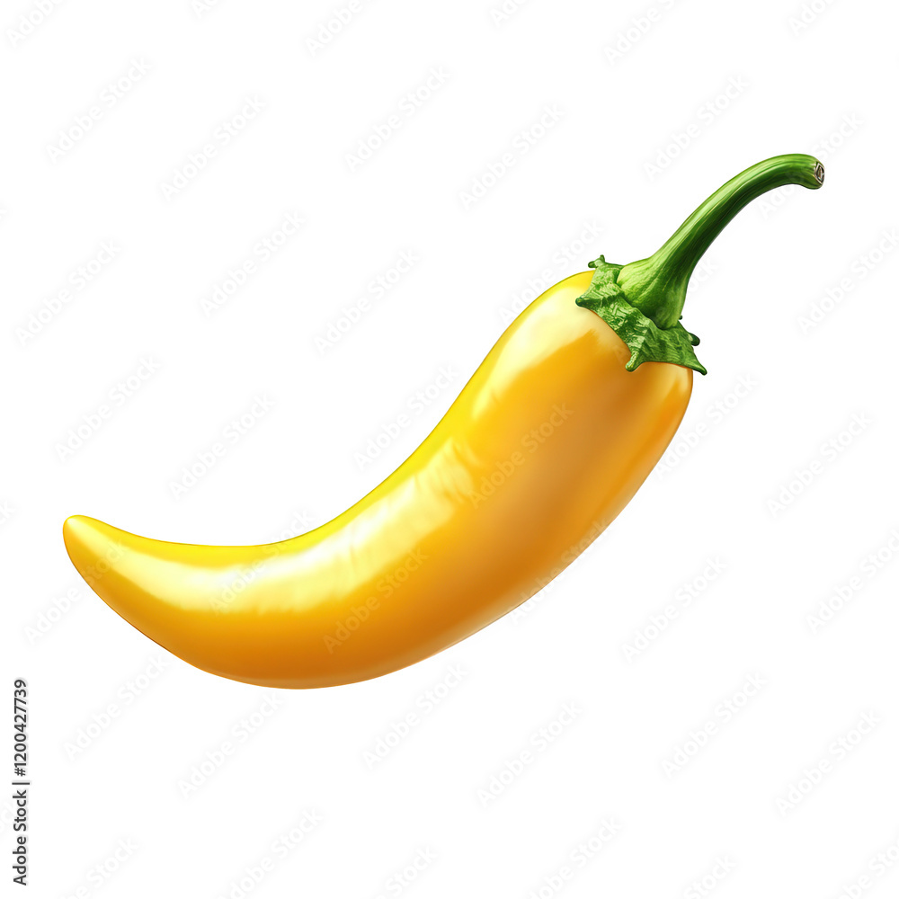 vibrant yellow chili pepper with a smooth surface and a slightly curved shape. showcasing its fresh and appetizing appearance this pepper is often used in cooking to add flavor and heat to various dis vibrant yellow chili pepper with a smooth surface and a slightly curved shape. showcasing its fresh and appetizing appearance this pepper is often used in cooking to add flavor and heat to various dis