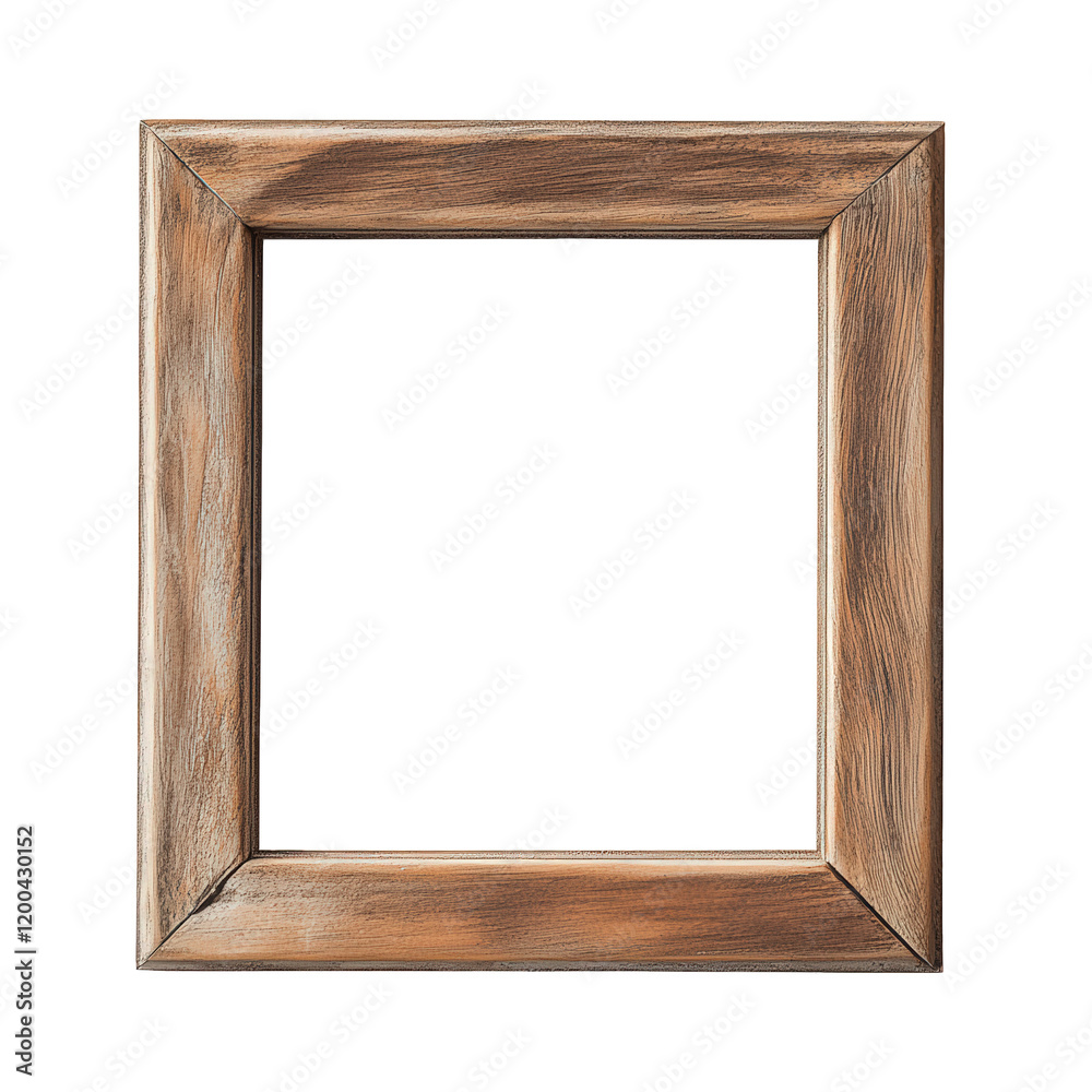 simple wooden picture frame with a rustic finish. designed to hold and display photographs or artwork its empty interior invites personalization. making it suitable for various decorative purposes in