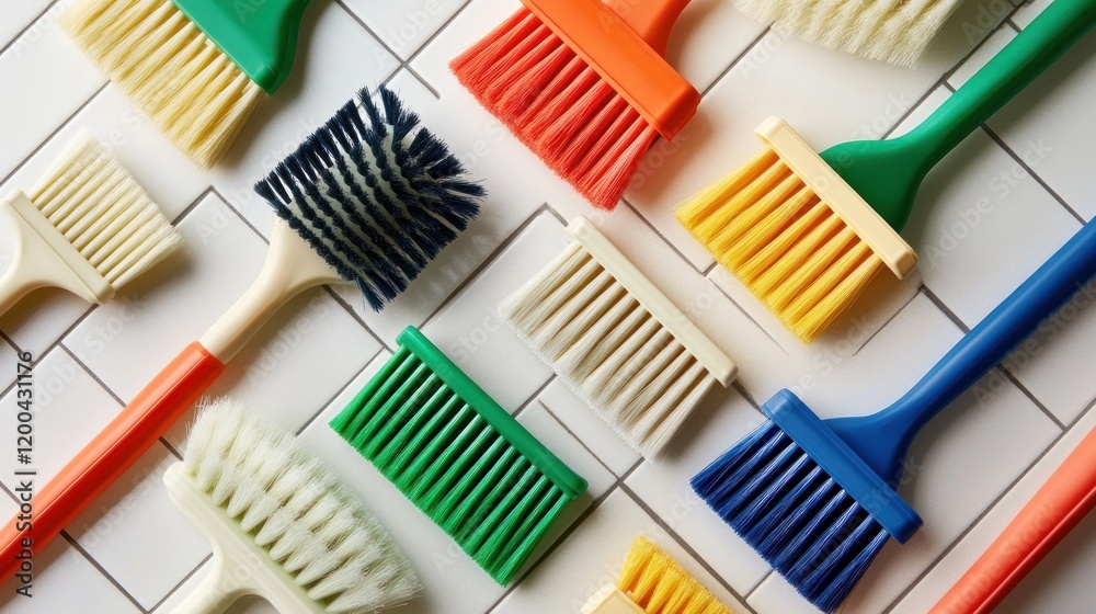A Colorful Collection of Cleaning Brushes