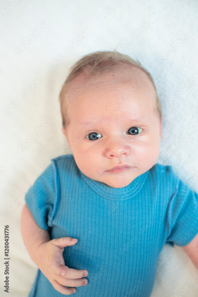 Portrait of a baby boy, the child is 1 month old (30 days). Portrait of a baby boy, the child is 1 month old (30 days).