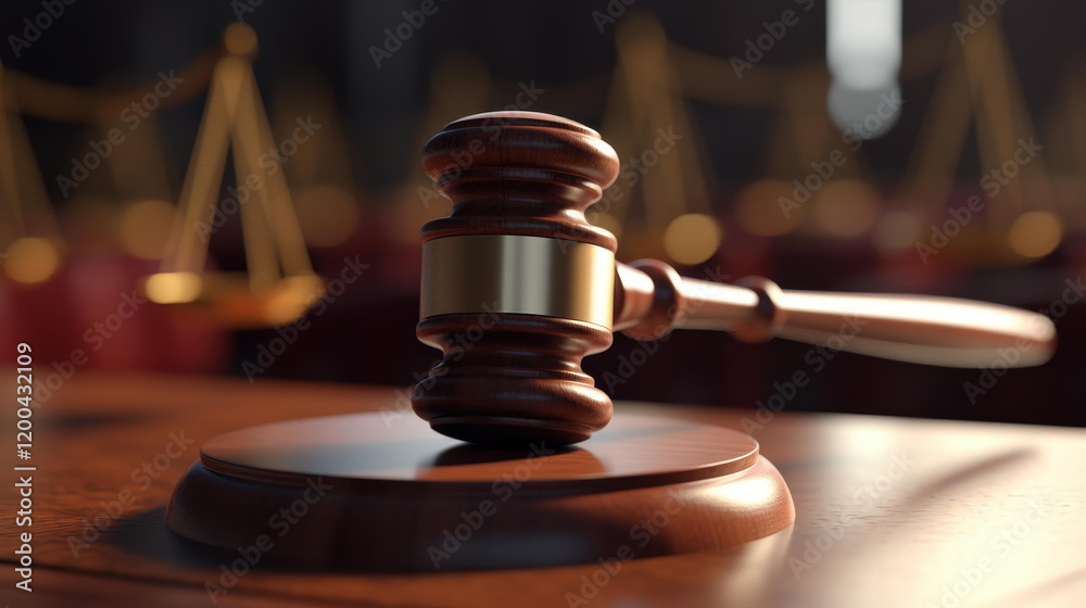 A closeup of a judges gavel resting on a wooden surface, symbolizing justice and authority in the courtroom. A closeup of a judges gavel resting on a wooden surface, symbolizing justice and authority in the courtroom.
